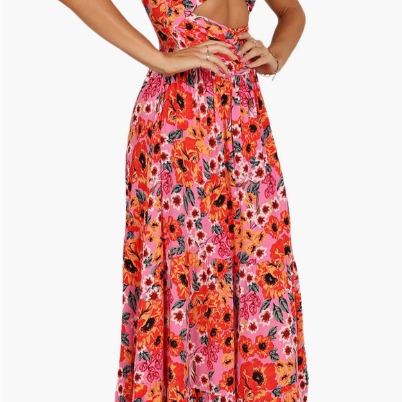 Petal & Pup Sarai Floral Cutout Maxi Dress - Picture 2 of 7